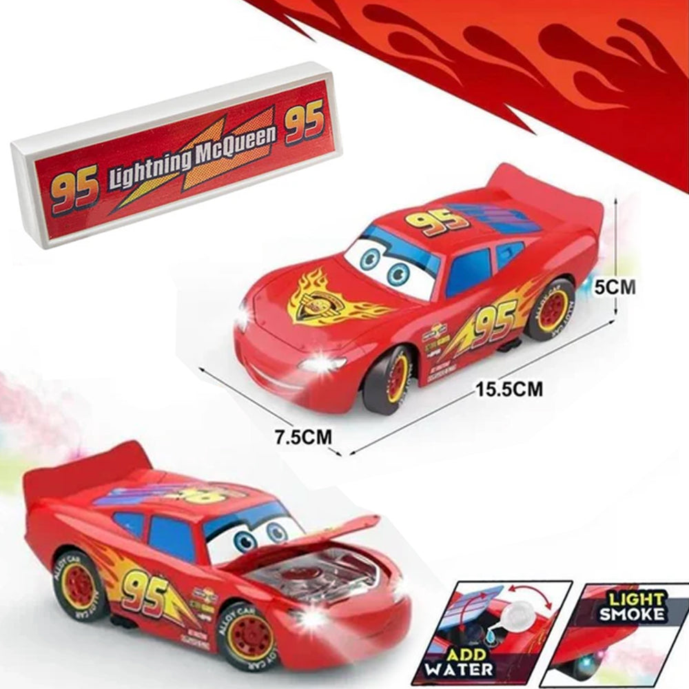 Disney Pixar McQueen Diecast Model Car with Lights, Sound, & Real Smoke - Madina Gift