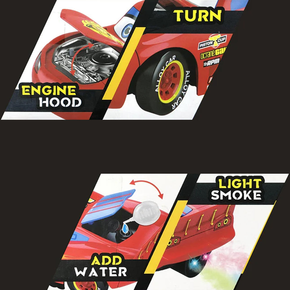 Disney Pixar McQueen Diecast Model Car with Lights, Sound, & Real Smoke - Madina Gift