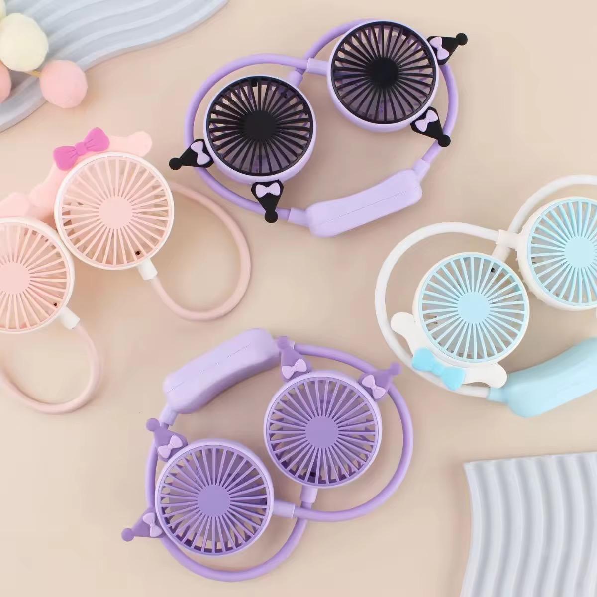 Dual Head Cartoon Portable Neck Flexible Fan Online in Karachi Pakistan madinagift.pk