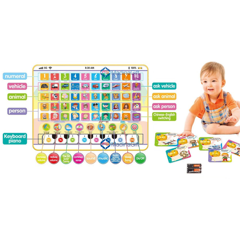 D6650E-2 - Bilingual Tablet Learning Machine For Kids - Madina Gift - www.madinagift.pk