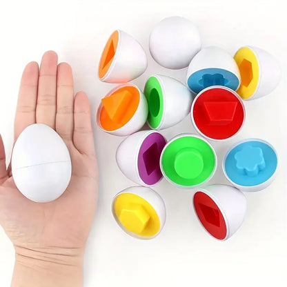 Montessori Learning Smart Egg Shape Matching Puzzle - 6 Eggs Learning Play Set - QL7717