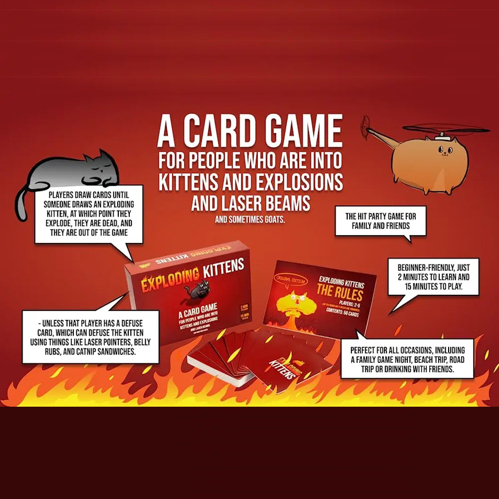Exploding Kittens The Hilarious Russian Roulette Card Game for Everyone Maidna Gift