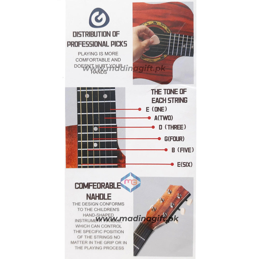 32 Inch PVC Guitar for Learners - 898-86 - Madina Gift