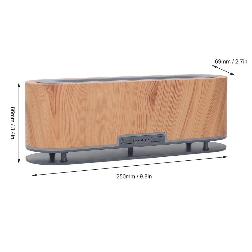 Flame Diffuser Humidifier Wooden Textured Body - Madina Gift
