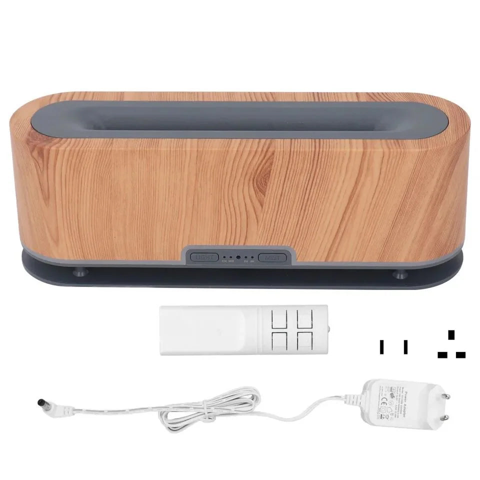 Flame Diffuser Humidifier Wooden Textured Body - Madina Gift