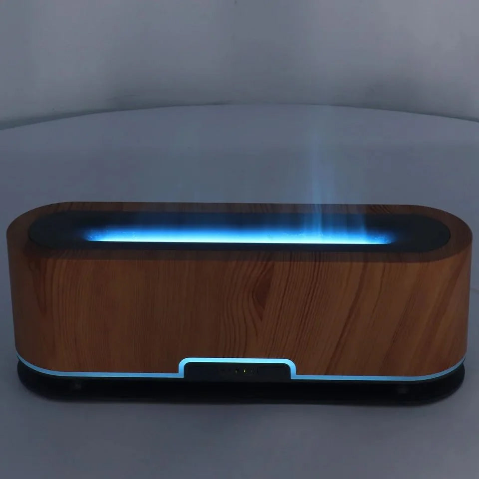 Flame Diffuser Humidifier Wooden Textured Body - Madina Gift