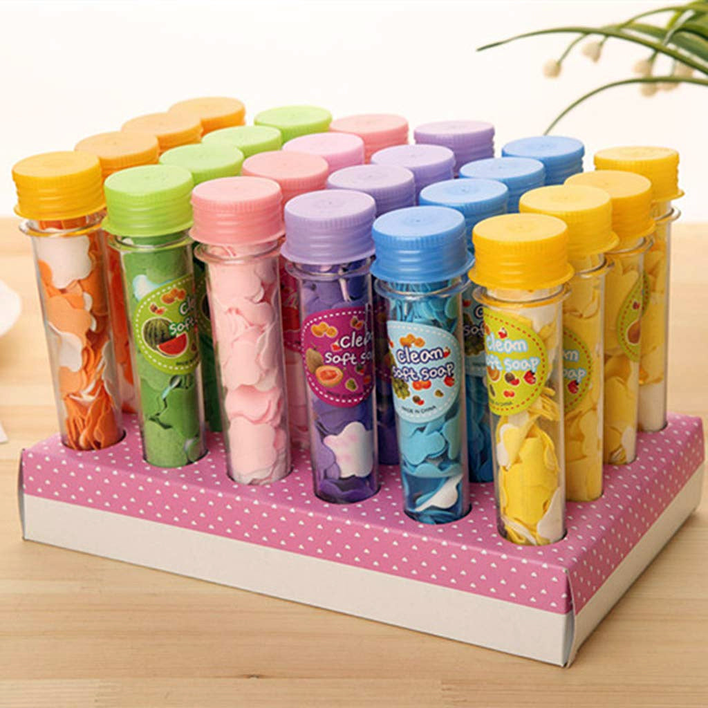 Pocket Sized Dissolving Flower Soaps Tube For Travel & Outdoor Madina Gift