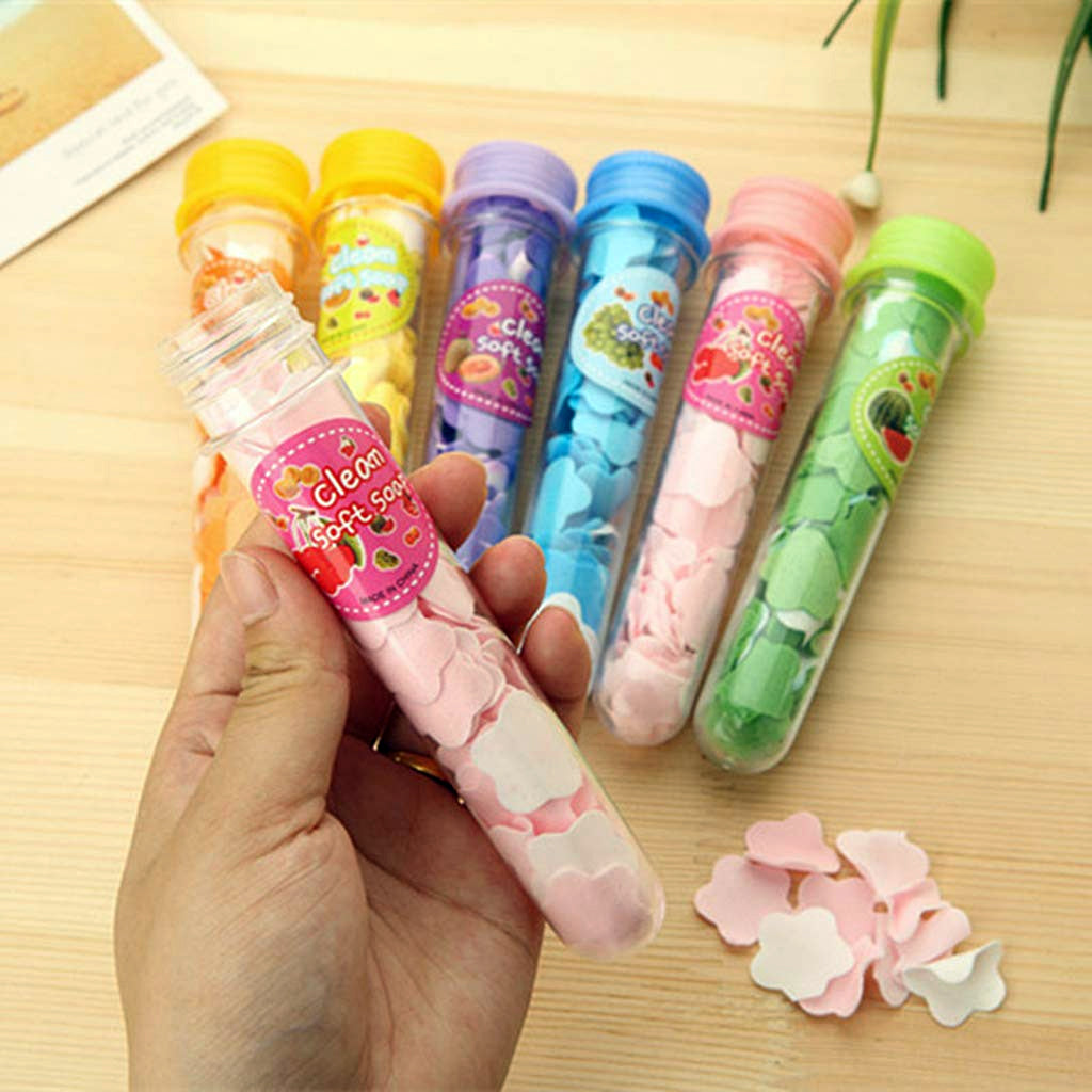 Pocket Sized Dissolving Flower Soaps Tube For Travel & Outdoor Madina Gift