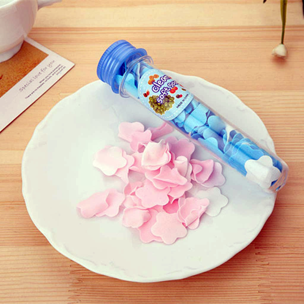 Pocket Sized Dissolving Flower Soaps Tube For Travel & Outdoor Madina Gift