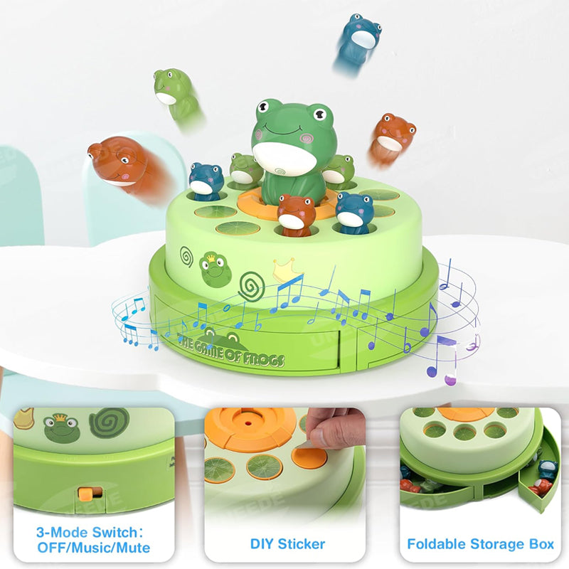 Frog Bounce & Catch Game Bouncing Turntable Toy Madina Gift