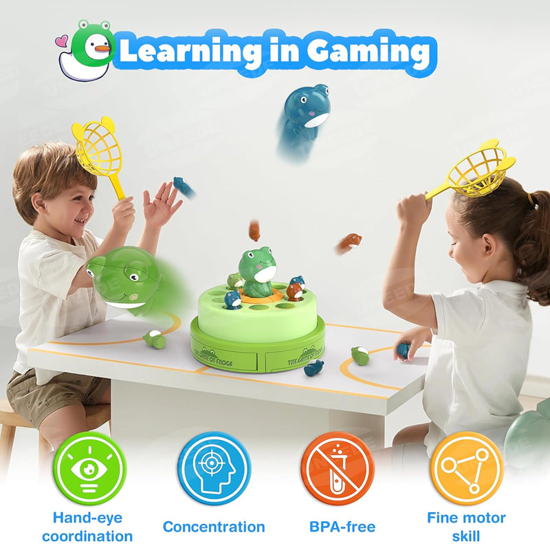 Frog Bounce & Catch Game Bouncing Turntable Toy Madina Gift