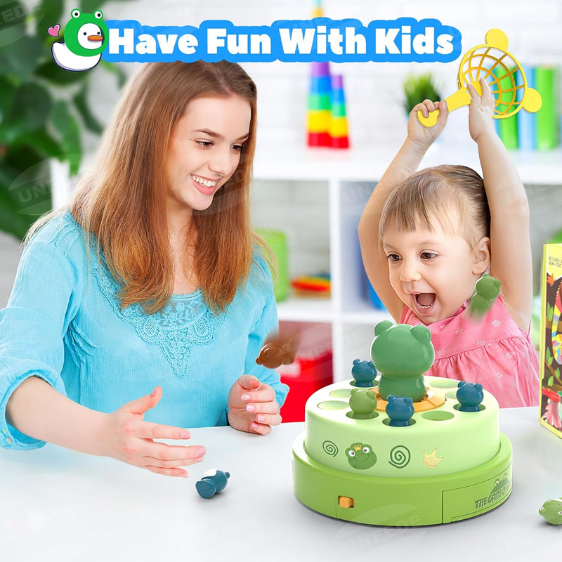 Frog Bounce & Catch Game Bouncing Turntable Toy Madina Gift