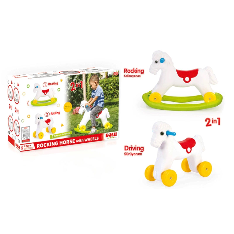 DOLU - 2 In 1 Rocking And Riding Horse For Kids Madina Gift