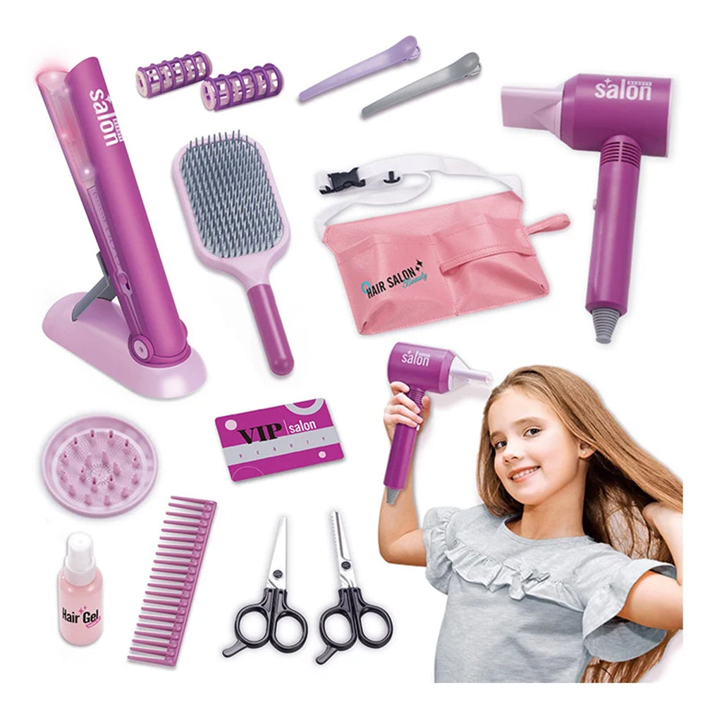 Girls Beauty Hair Salon Toy Kit with Hairdryer, Straightener &amp; Styling Accessories Online in Pakistan Madina Gift