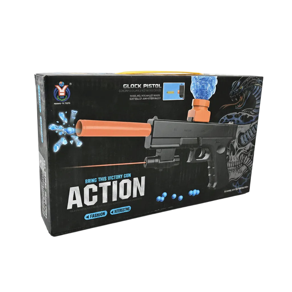 Glock 102VJ Pistol Automatic Water Bomb & Soft Bullet Blaster Gun Online in Pakistan Madina Gift