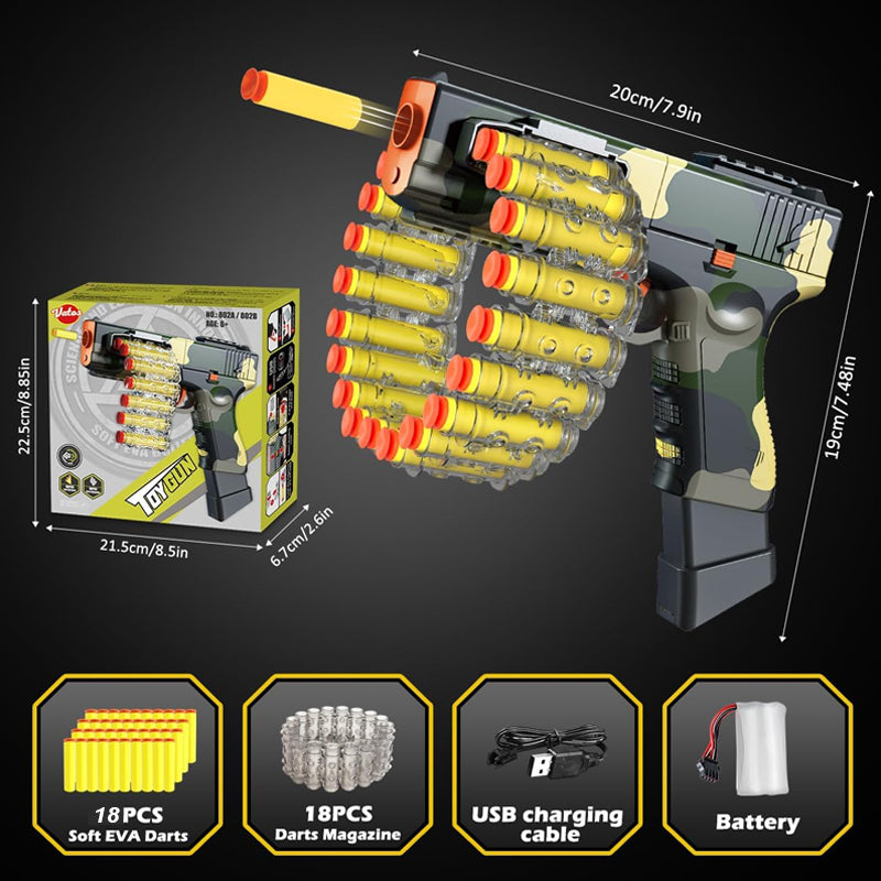 MEHGZHI TOYS 802B Glock Toy Gun Manual & Automatic Continuous Soft Bullet Throwing Gun MADINA GIFT
