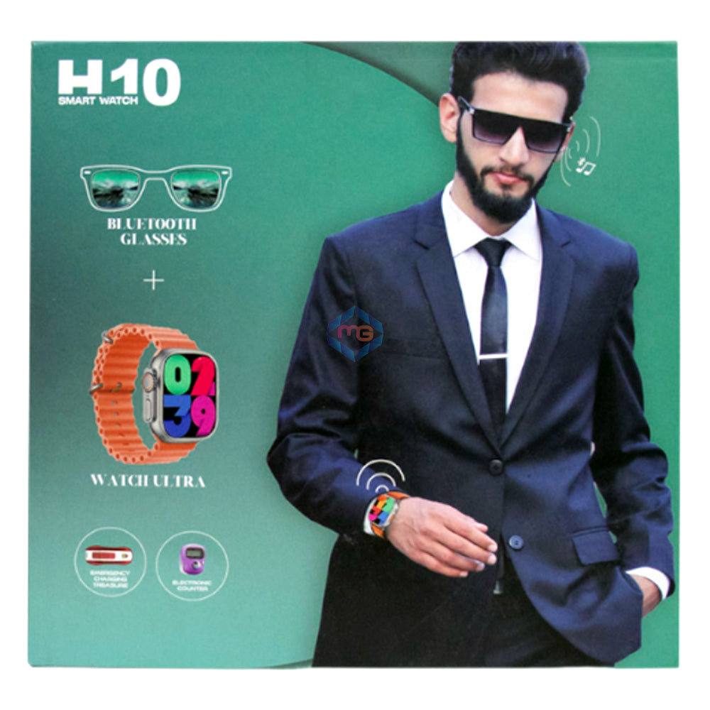 H10 Smart Watch with Bluetooth Smart Glasses - Madina Gift