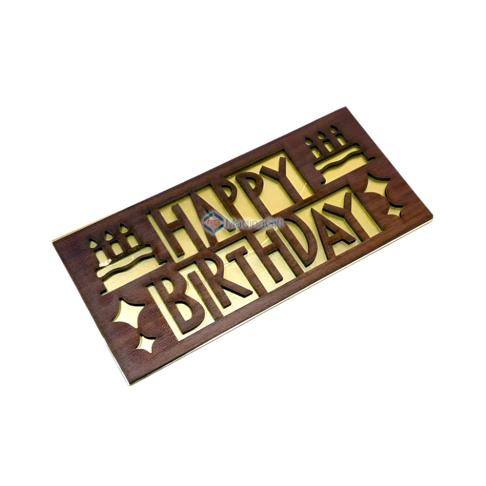 Happy Birthday Wooden Money Envelope Stylish & Thoughtful Gift Madina Gift