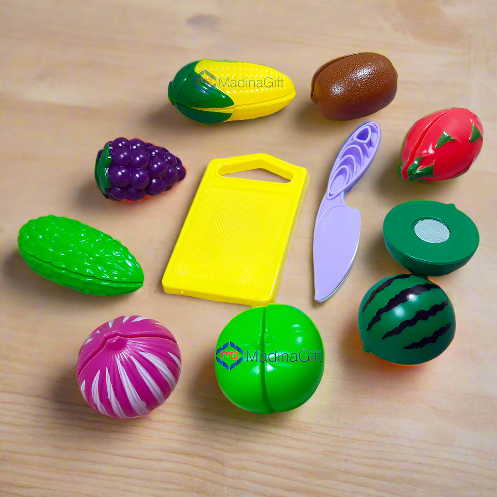 Happy Cutting Fruit & Vegetable Play Set For Kids Madina Gift