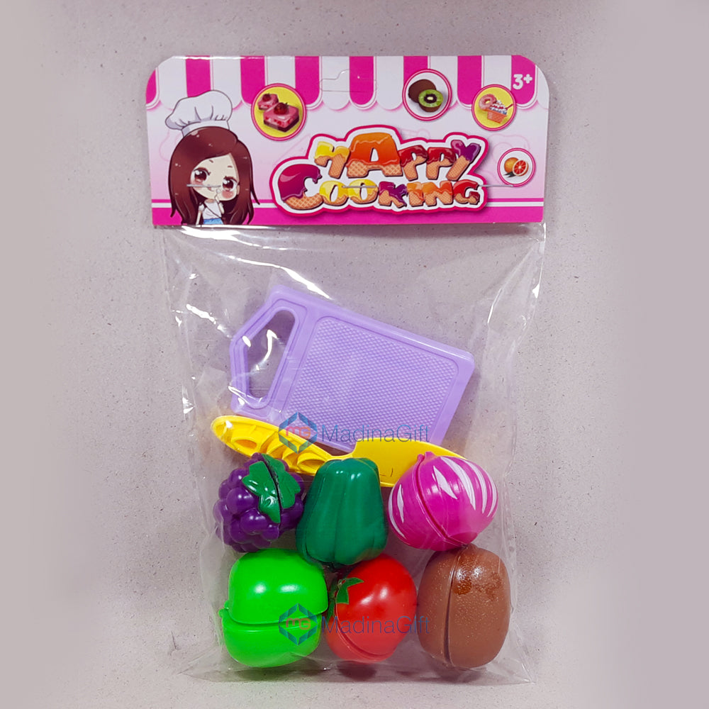 Happy Cutting Fruit & Vegetable Play Set For Kids Madina Gift