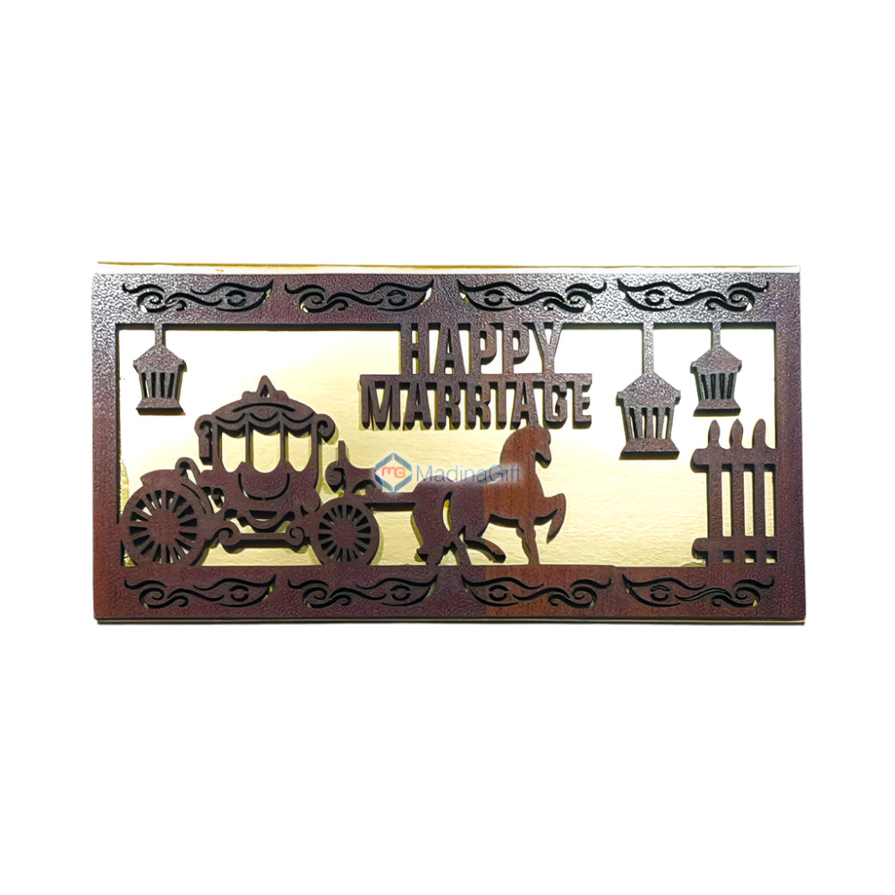 Happy Marriage Wooden Money Envelope Madina Gift