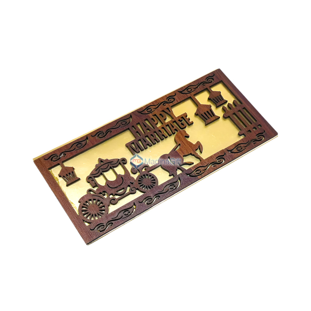 Happy Marriage Wooden Money Envelope Madina Gift