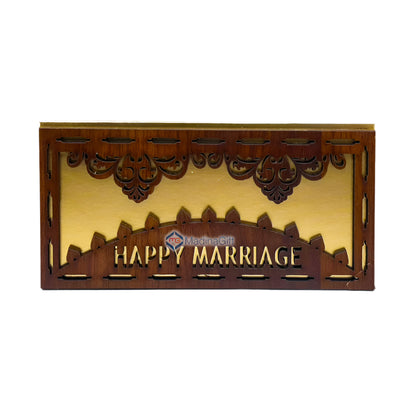 Happy Marriage Wooden Money Envelope Madina Gift