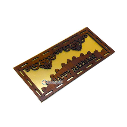 Happy Marriage Wooden Money Envelope Madina Gift