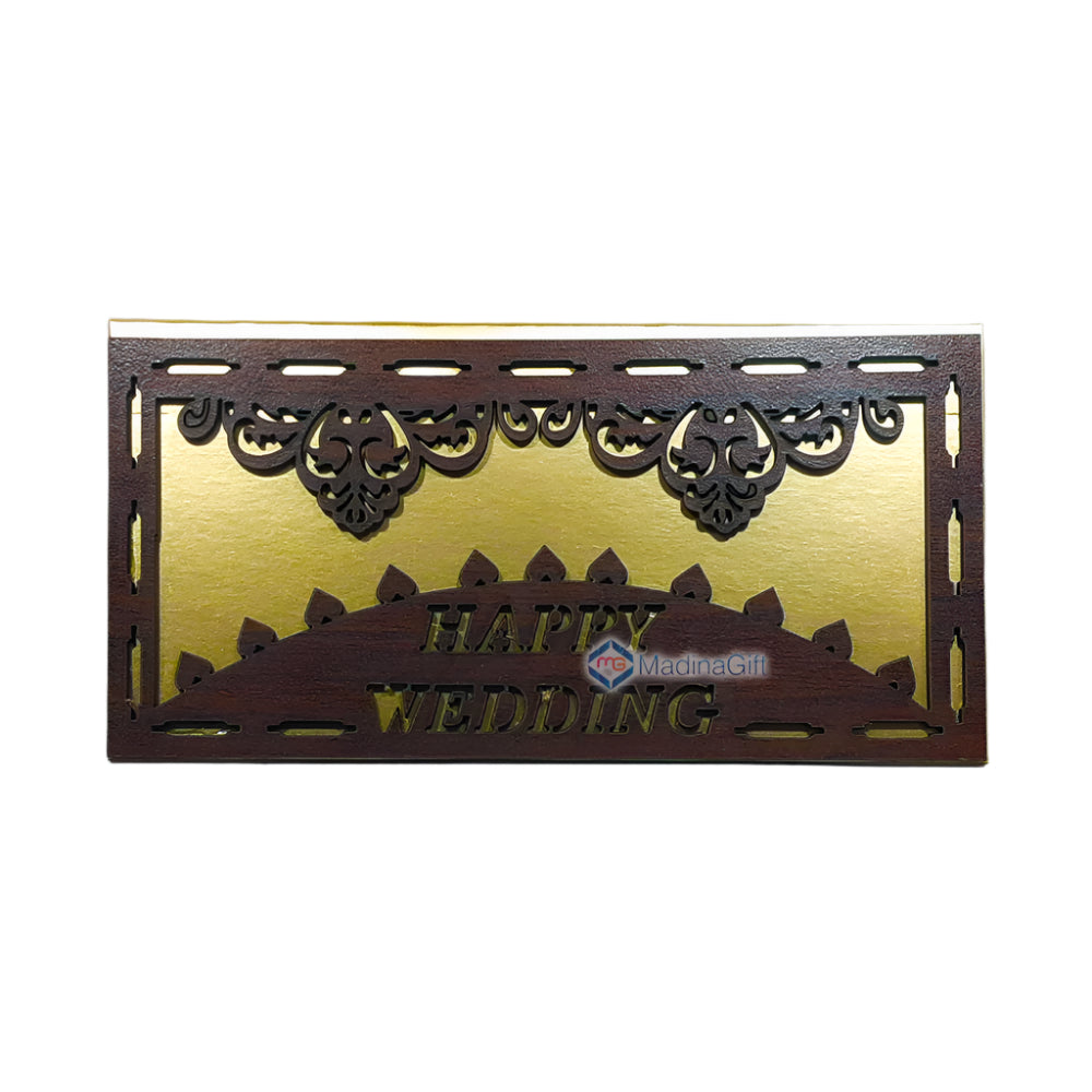 Happy Wedding Wooden Money Envelope Madina Gift