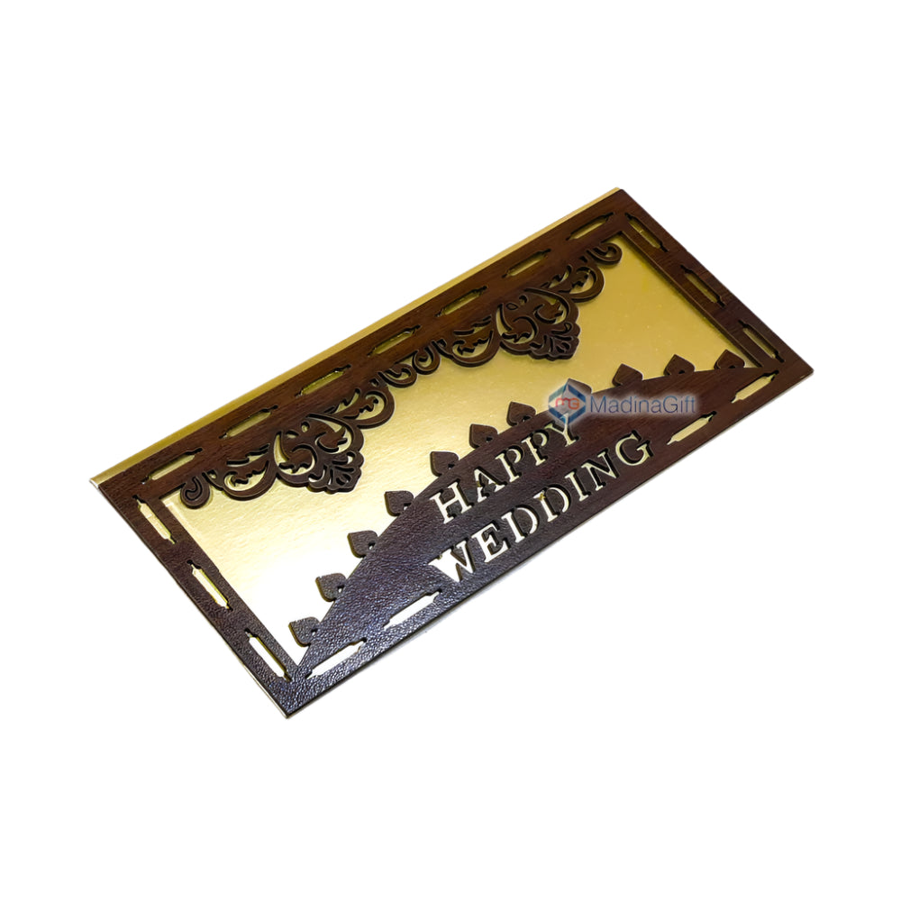 Happy Wedding Wooden Money Envelope Madina Gift