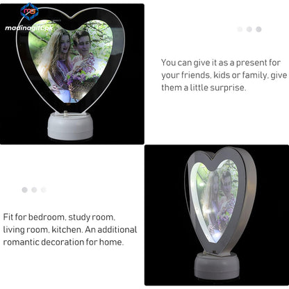 3d Heart Magic Mirror Picture Frame - Madina Gift