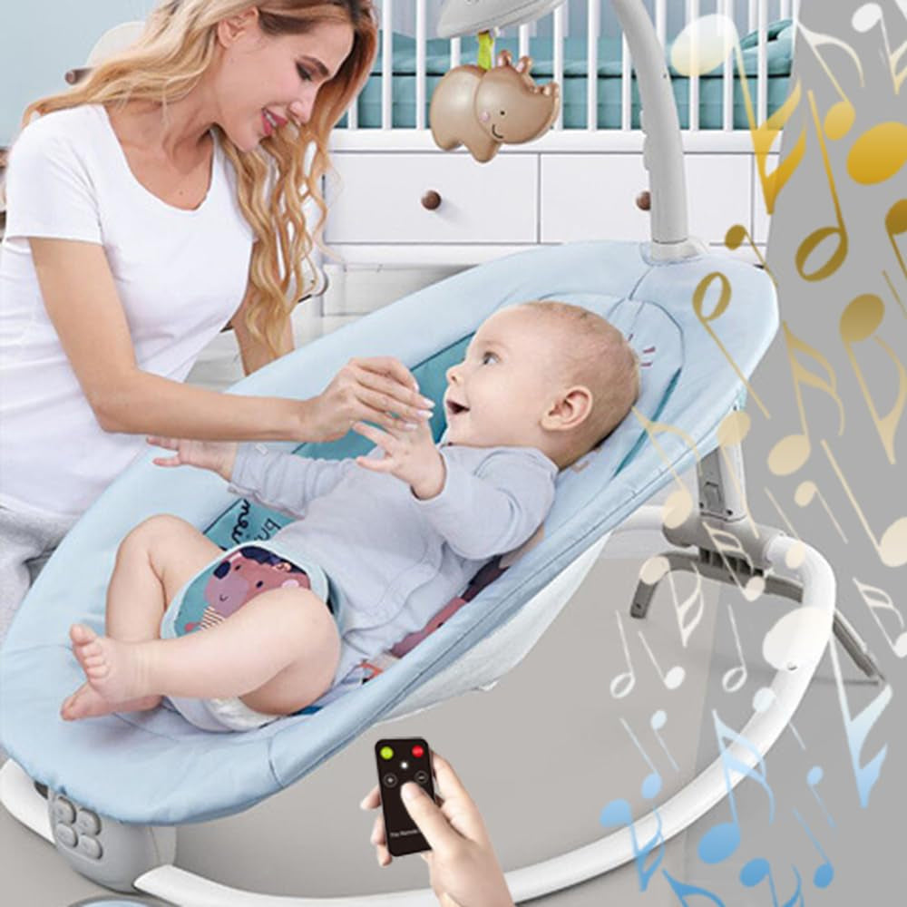 Hu-Baby Portable Baby Rocker Electric Bouncer & Swing Cradle with Remote Control - Madina Gift