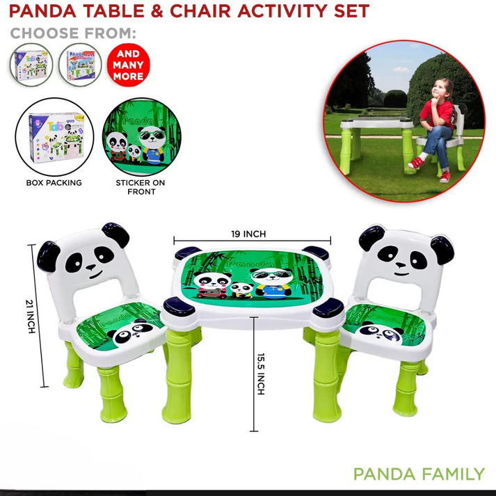 Kids Panda Table Chairs Set