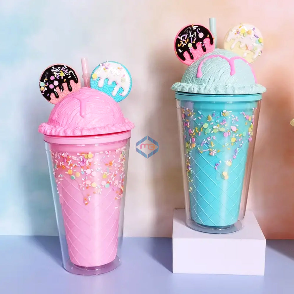 Ice Cream Cookie Tumbler with Lid & Straw - Madina Gift