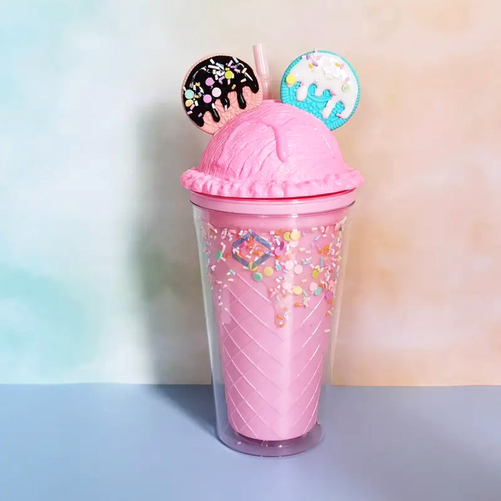 Ice Cream Cookie Tumbler with Lid & Straw - Madina Gift