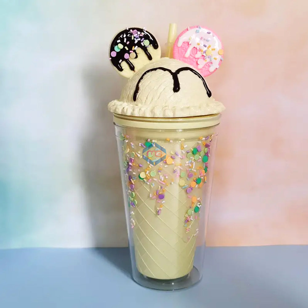 Ice Cream Cookie Tumbler with Lid & Straw - Madina Gift