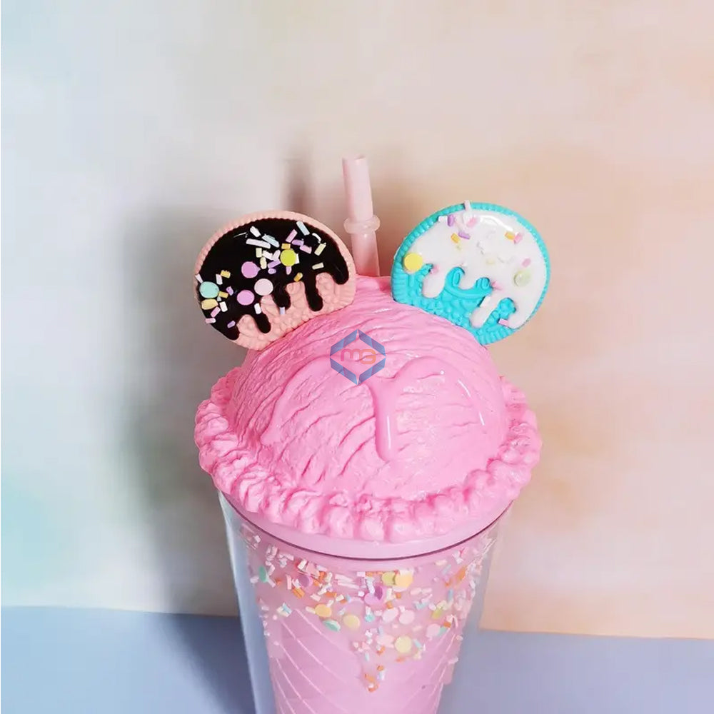 Ice Cream Cookie Tumbler with Lid & Straw - Madina Gift