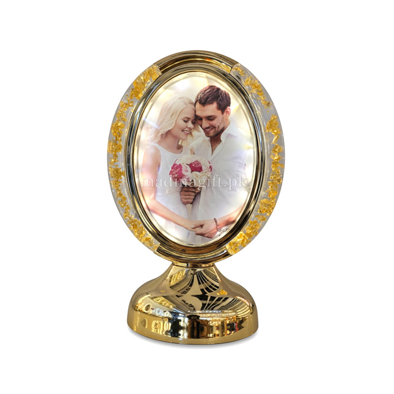 Illuminated Oval Photo Display 3-Shade LED Frame Madina Gift