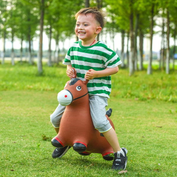 Bouncy Toy Horse Brown For Kids - Madina Gift - www.madinagift.pk