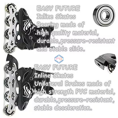 Inline Skates Adjustable Size Rollers with Flashing Wheels