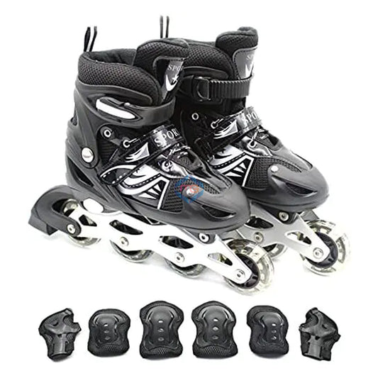 Inline Skates Adjustable Size Rollers with Flashing Wheels
