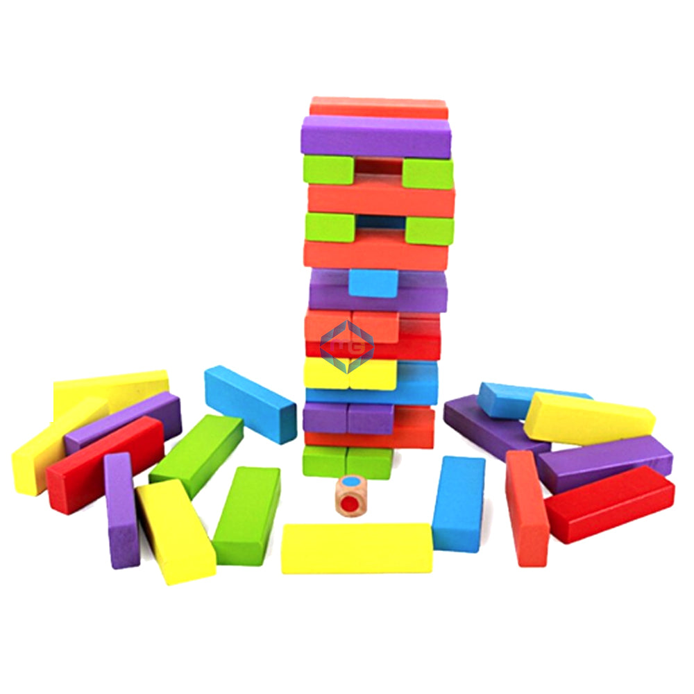 Jenga 54 Pcs Colored Tower Stacko Game - 5470215 - Madina Gift