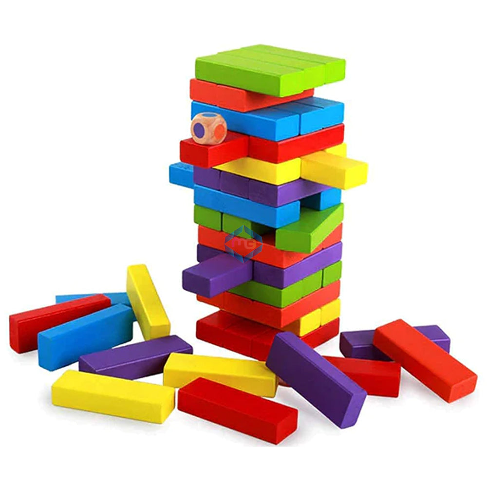 Jenga 54 Pcs Colored Tower Stacko Game - 5475265 - Madina Gift