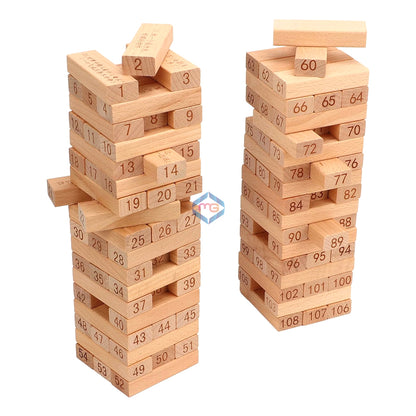 Jenga Wooden Blocks 54 Pieces with 4 Dice Kids & Adults Fun - Madina Gift