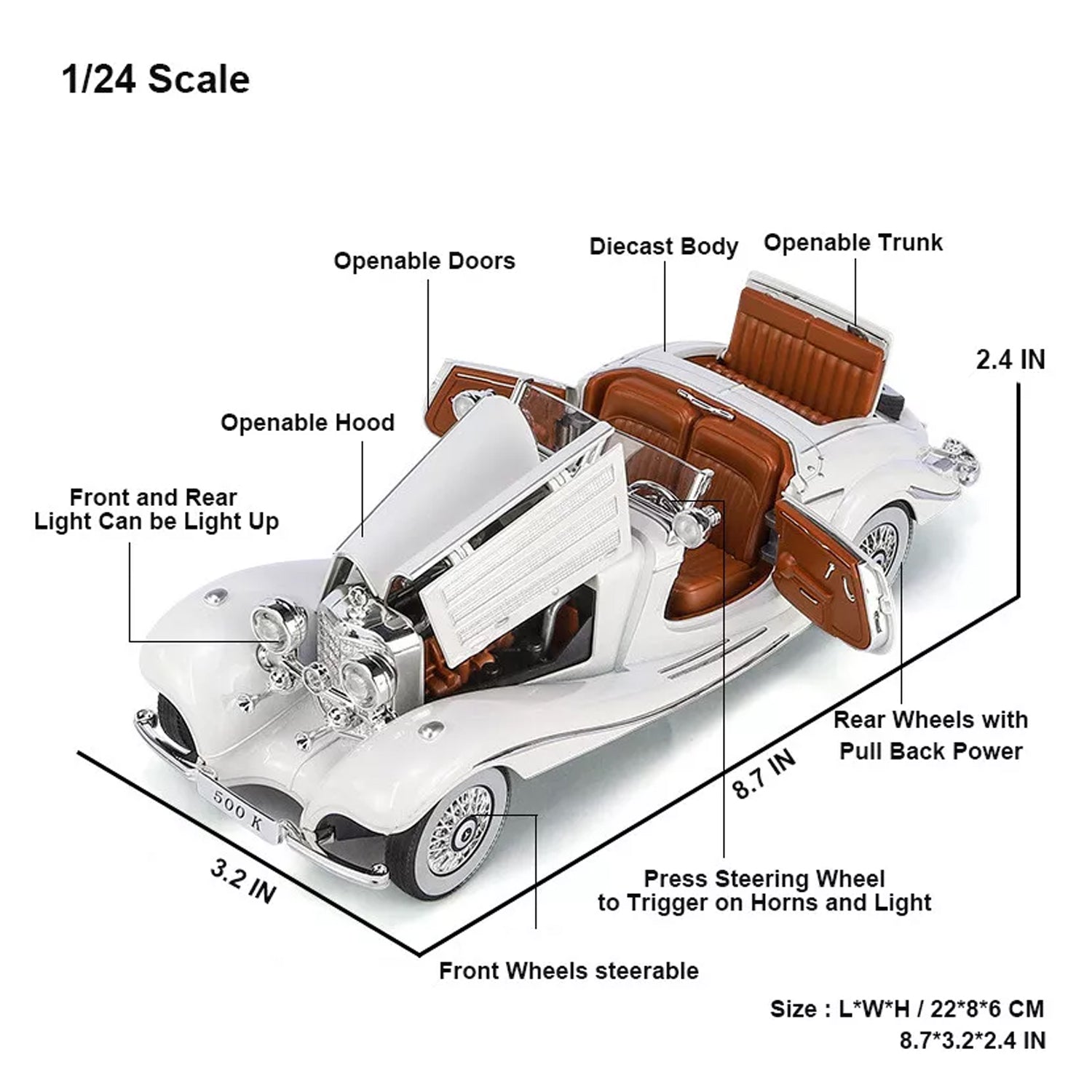 Jinfilang Mercedes Benz 500K Vintage 1901-350 Madina Gift