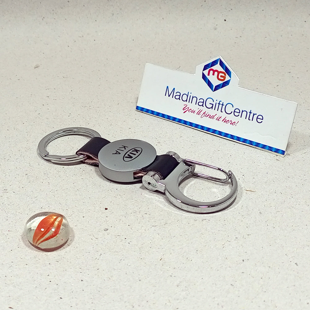 Premium KIA Leather Keychain with Hook Madina Gift 