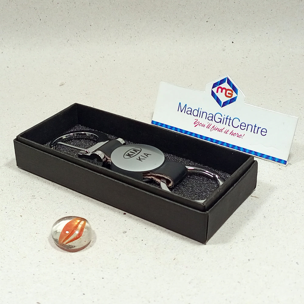 Premium KIA Leather Keychain with Hook Madina Gift 