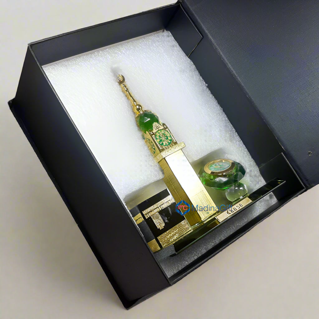 Beautiful Baitul Allah Kaaba Clock Tower Scale Model with Clock Madina Gift