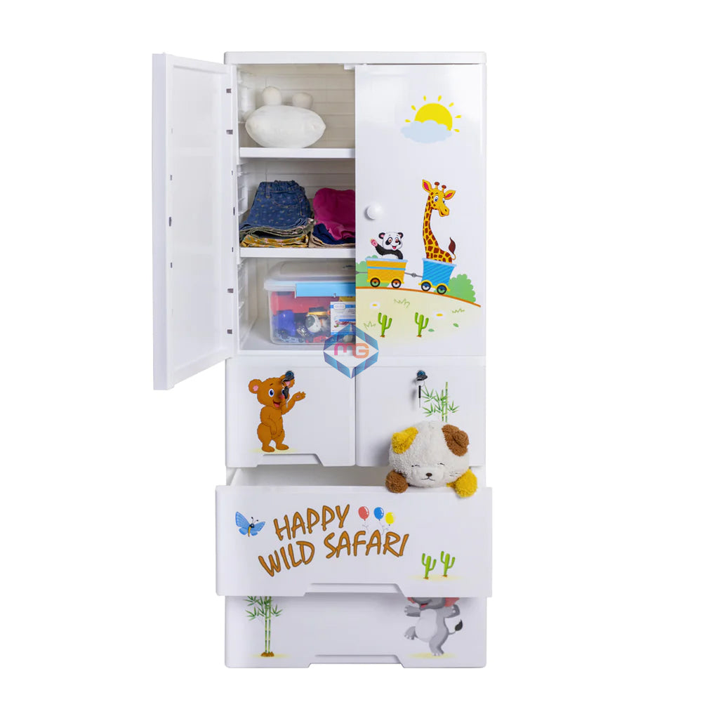 Kideez Wardrobe Happy Wild Safari 6 Layer - Madina Gift