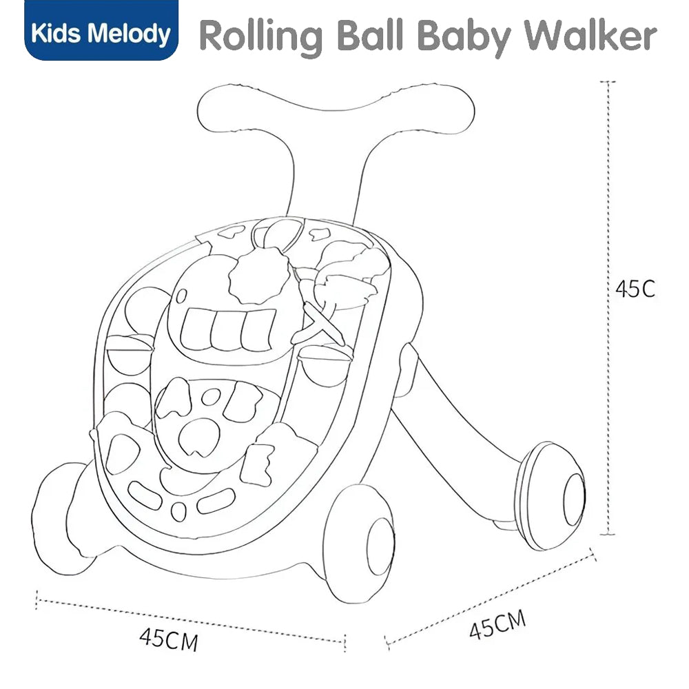 Kids Melody 6656 Musical Rolling Ball Multifunction Baby Walker With Music Madina Gift